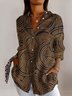 Women's Long Sleeve Shirt Spring/Fall Striped Shirt Collar Daily Going Out Vintage Top