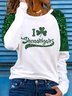 Women's Text Letters Long Sleeve Tee T-shirt Crew Neck Printing Casual Spring/Fall Top