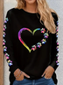 Women's Long Sleeve Tee T-shirt Spring/Fall Valentine's Day Crew Neck Casual Top