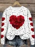 Women's Crew Neck Polka Dots Printing Casual Spring/Fall Long Sleeve Sweatshirt