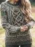 Women's Shamrock Spring/Fall Casual Long Sleeve Crew Neck Wool/Knitting Sweater