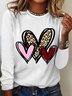 Women's Heart/Cordate Long Sleeve Blouse_ Spring/Fall Crew Neck Daily Casual Top
