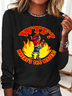 Women's Long Sleeve Blouse Spring/Fall Text Letters Crew Neck Daily Going Out Casual Top