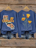 Women's Crew Neck Floral Printing Casual Spring/Fall Long Sleeve Sweatshirt