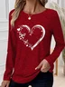 Women's Geometric Long Sleeve Tee T-shirt Crew Neck Casual Spring/Fall Top