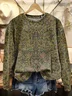 Women's Crew Neck Floral Printing Casual Spring/Fall Long Sleeve Sweatshirt