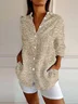 Women's Long Sleeve Shirt Spring/Fall 3D Printing Shirt Collar Holiday Going Out Vintage Top