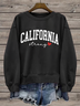 Women's Crew Neck Text Letters Printing Casual Spring/Fall Long Sleeve Sweatshirt