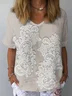 Women's Short Sleeve Blouse Summer Floral Printing Crew Neck Daily Going Out Casual Top