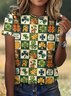 Women's Short Sleeve Tee T-shirt Summer Geometric Crew Neck Casual Top