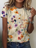 Women's Short Sleeve Tee T-shirt Summer Heart/Cordate Crew Neck Vintage Top