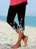 Women's Trousers Elastic Waist Legging Daily Going Out Casual Printing Floral Summer Pants