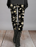 Women's Casual Floral Jersey All Season Printing Long Leggings
