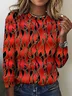 Women's Long Sleeve Tee T-shirt Spring/Fall Plaid Crew Neck Vintage Top