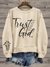 Women's Crew Neck Text Letters Printing Casual Spring/Fall Long Sleeve Sweatshirt