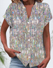 Women's Short Sleeve Shirt Summer Geometric Printing V Neck Daily Going Out Casual Top