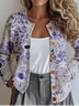 Women's Vintage Spring/Fall Ethnic Knitted Floral Cardigan