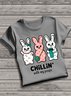 Women's Animal Short Sleeve Tee T-shirt Crew Neck Vintage Summer Top