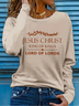 Women's Long Sleeve Tee T-shirt Spring/Fall Text Letters Printing Crew Neck Casual Graphic Tee Top