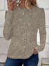 Women's Long Sleeve Tee T-shirt Spring/Fall Floral Printing Crew Neck Casual Graphic Tee Top
