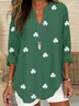 Women's Shamrock Long Sleeve Shirt Spring/Fall V Neck Daily Casual Top