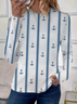 Women's Long Sleeve Tee T-shirt Spring/Fall Striped Printing Crew Neck Casual Graphic Tee Top