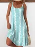 Women Striped Sleeveless Summer Dress Crew Neck Daily Casual Midi Tank A-Line Dress