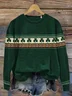 Women's Shamrock Crew Neck Casual Spring/Fall Long Sleeve Sweatshirt