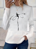 Women's Long Sleeve Tee T-shirt Spring/Fall Dragonfly Printing Crew Neck Casual Graphic Tee Top