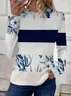 Women's Long Sleeve Tee T-shirt Spring/Fall Floral Printing Crew Neck Casual Graphic Tee Top