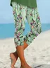 Women's Trousers Elastic Waist Legging Daily Going Out Casual Printing Floral Summer Pants
