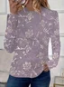 Women's Floral Long Sleeve Tee T-shirt Crew Neck Printing Casual Spring/Fall Graphic Tee Top