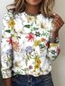 Women's Floral Short Sleeve Tee T-shirt Crew Neck Casual Summer Top