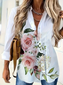 Women's Floral Long Sleeve Shirt Spring/Fall Printing Shirt Collar Daily Casual Top