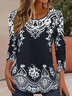 Women's Floral Long Sleeve Tee T-shirt Crew Neck Casual Spring/Fall Graphic Tee Top