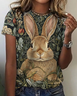 Women's Easter (rabbit) Short Sleeve Tee T-shirt Crew Neck Casual Summer Top