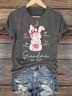 Women's Animal Short Sleeve Tee T-shirt Crew Neck Casual Summer Top