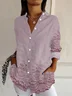 Women's Floral Long Sleeve Shirt Spring/Fall Buckle Shirt Collar Daily Casual Top