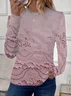 Women's Floral Long Sleeve Tee T-shirt Crew Neck Printing Casual Spring/Fall Graphic Tee Top