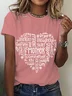 Women's Text Letters Short Sleeve Tee T-shirt Crew Neck Casual Summer Top