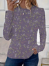 Women's Floral Long Sleeve Tee T-shirt Crew Neck Printing Casual Spring/Fall Graphic Tee Top