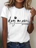 Women Text Letters Short Sleeve Tee T-shirt Crew Neck Casual Summer Top