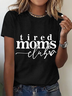 Women's Text Letters Short Sleeve Tee T-shirt Crew Neck Casual Summer Top