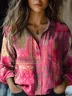 Women's Floral Long Sleeve Shirt Spring/Fall Shirt Collar Daily Vintage Top