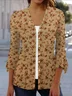 Women's Floral Spring/Fall Cover-up Casual Printing Lightweight Cardigan