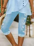 Women's Butterfly Casual Summer Capris Leggings