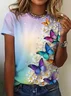 Women's Floral Short Sleeve Tee T-shirt Crew Neck Printing Casual Summer Graphic Tee Top