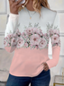 Women's Floral Long Sleeve Tee T-shirt Crew Neck Printing Casual Spring/Fall Graphic Tee Top