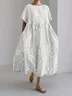 Women's Floral Pattern Short Sleeve Summer Dress Crew Neck Daily Casual Maxi Classic A-Line Dress