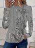 Women's Floral Long Sleeve Tee T-shirt Crew Neck Printing Casual Spring/Fall Graphic Tee Top